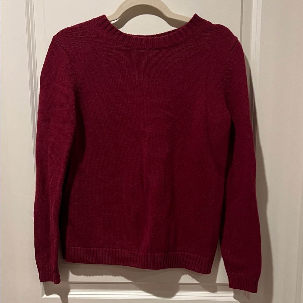 J. Jill Rich Burgundy Crew Neck Sweater